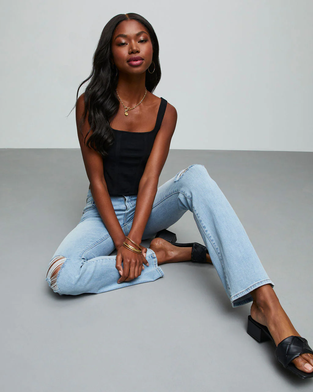 Matira High Rise Distressed Flare Jeans - Image 7