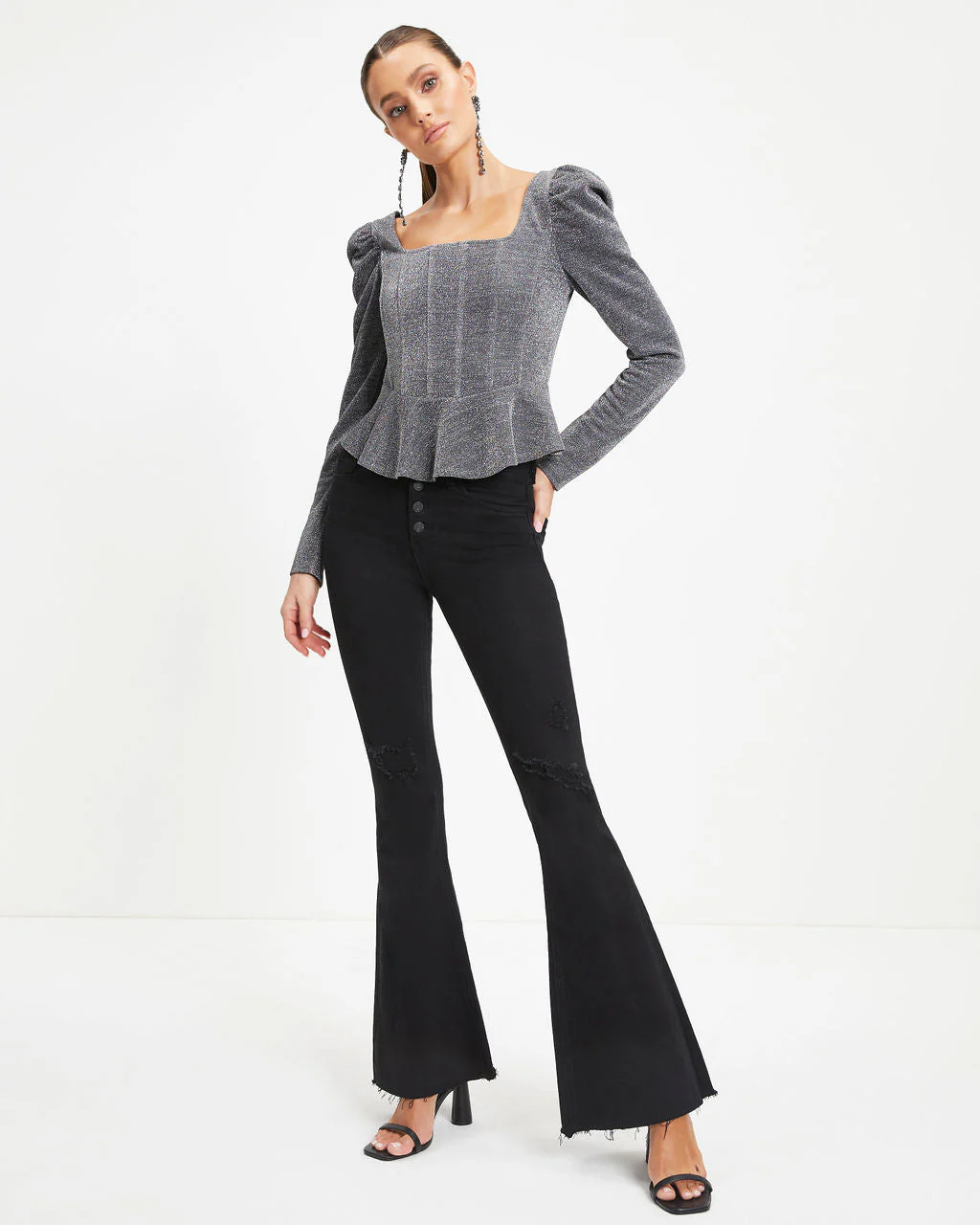 Matrix Metallic Peplum Top - Image 3