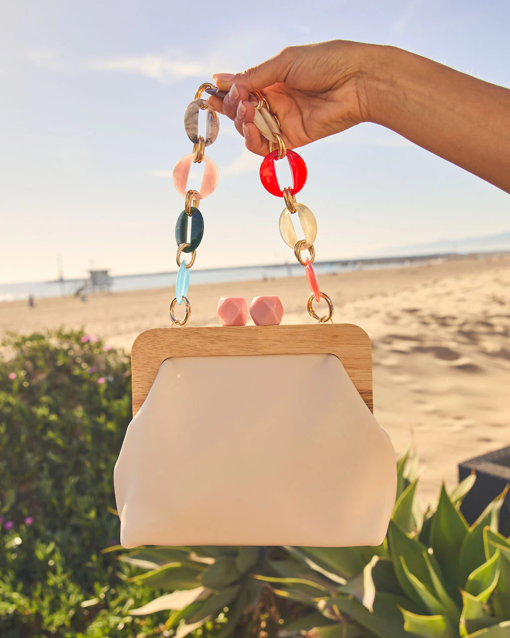 Maurena Acrylic Top Handle Pouch Clutch - Image 4