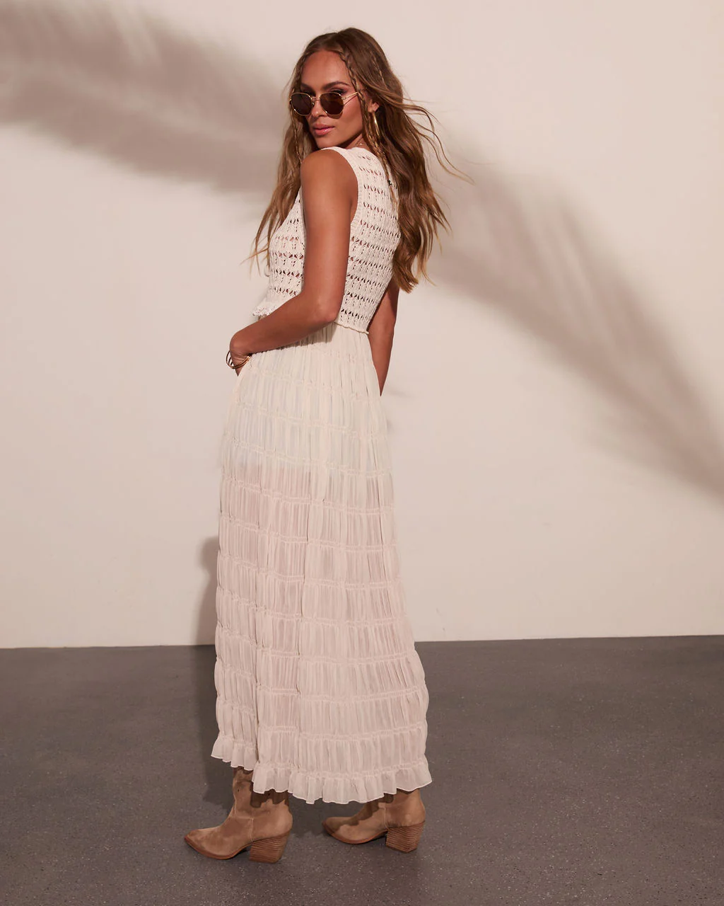 Boheme Muse Crochet Front Tie Longline Top - Image 4