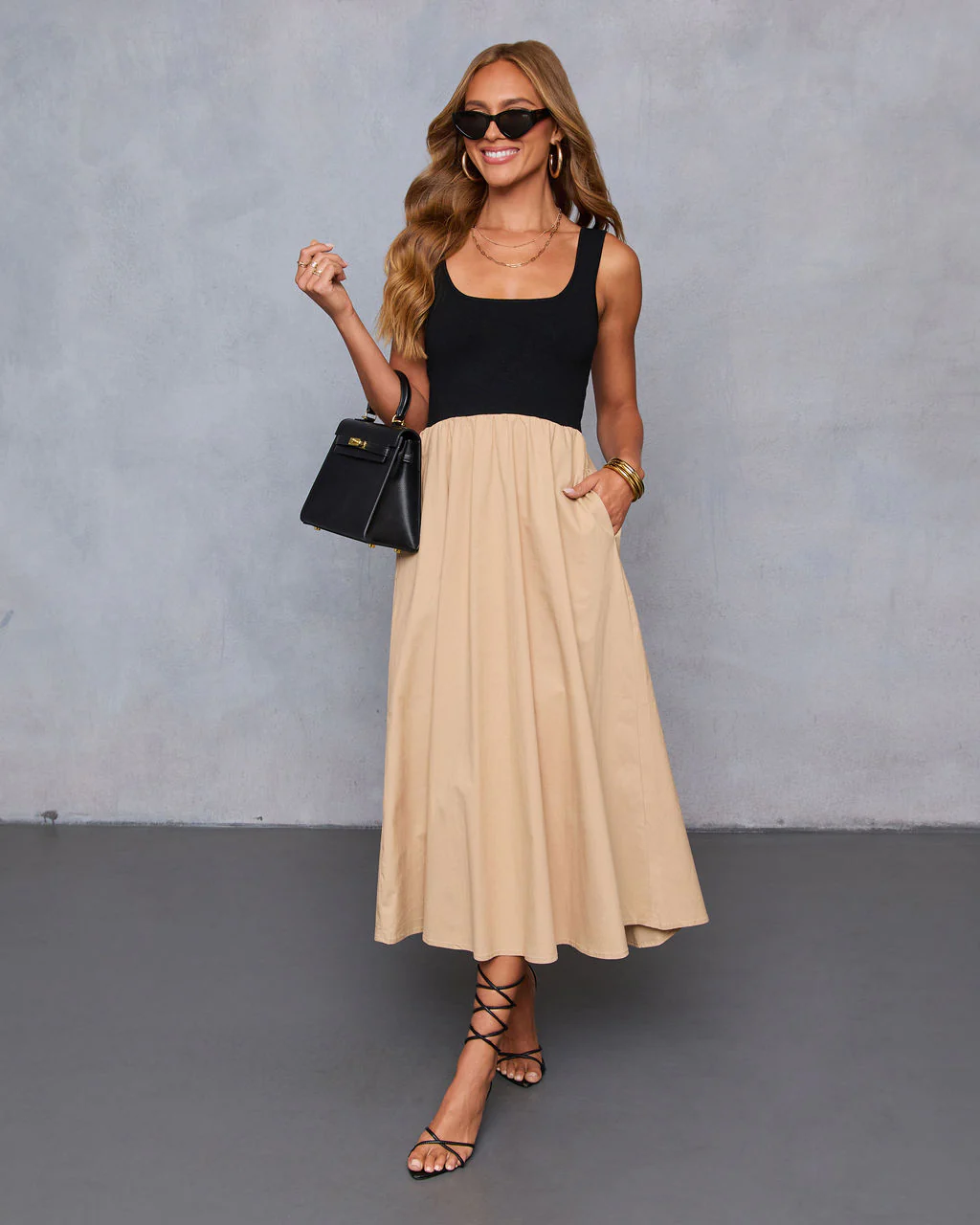 Maxime Knit Cotton Pocketed Midi Dress - Image 6