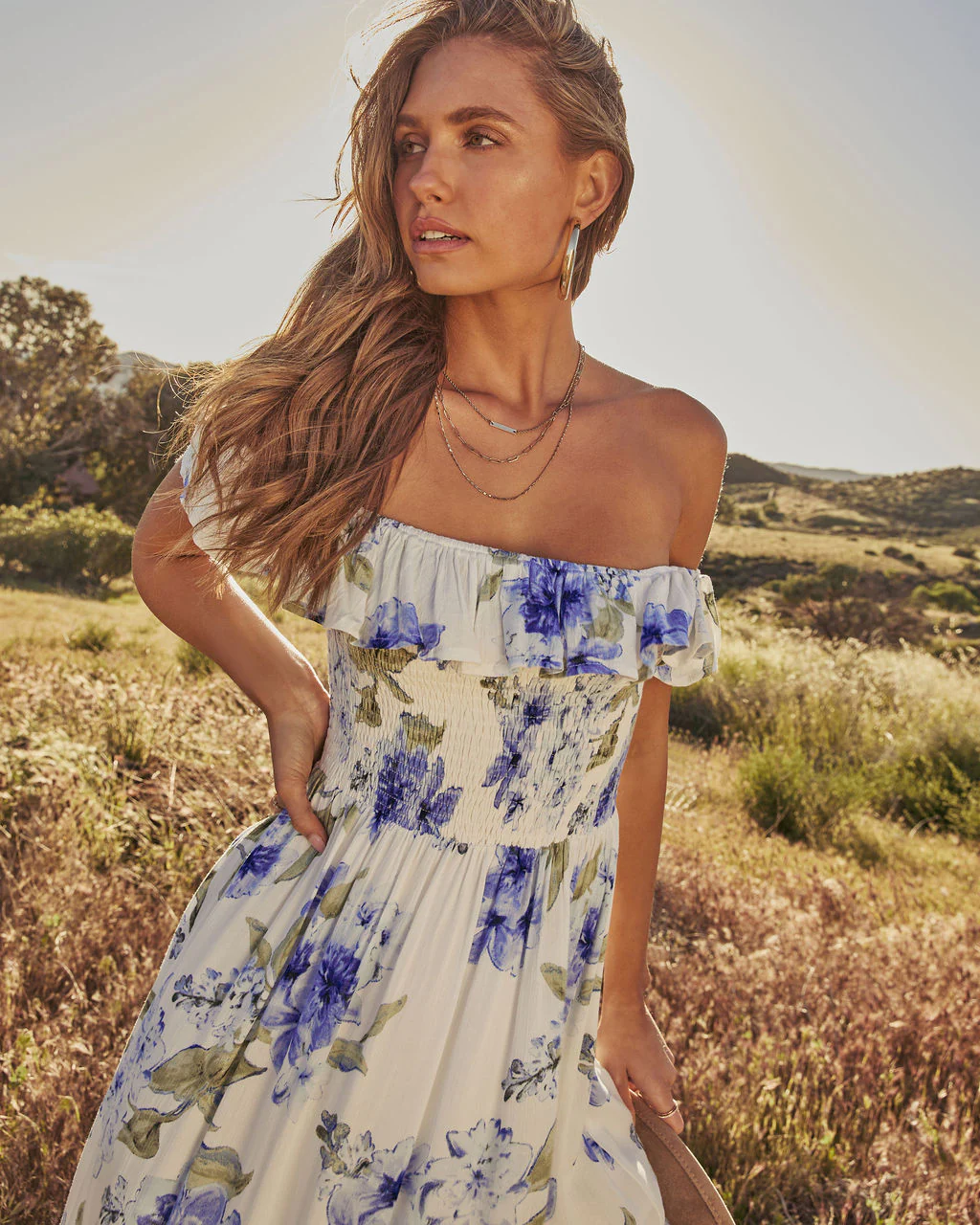 Meadow Bloom Floral A-Line Maxi Dress - Image 6