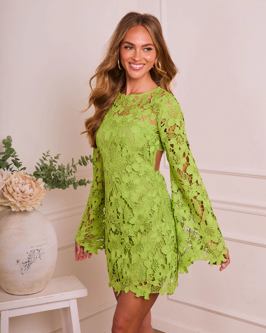 Meadow Haven Floral Lace Crochet Mini Dress - Image 3