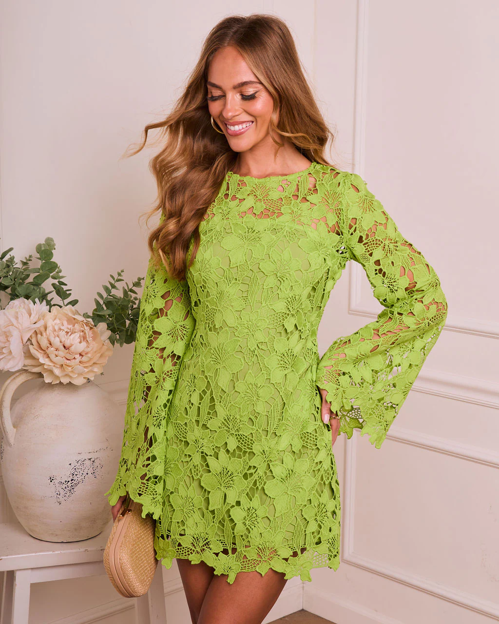 Meadow Haven Floral Lace Crochet Mini Dress - Image 5