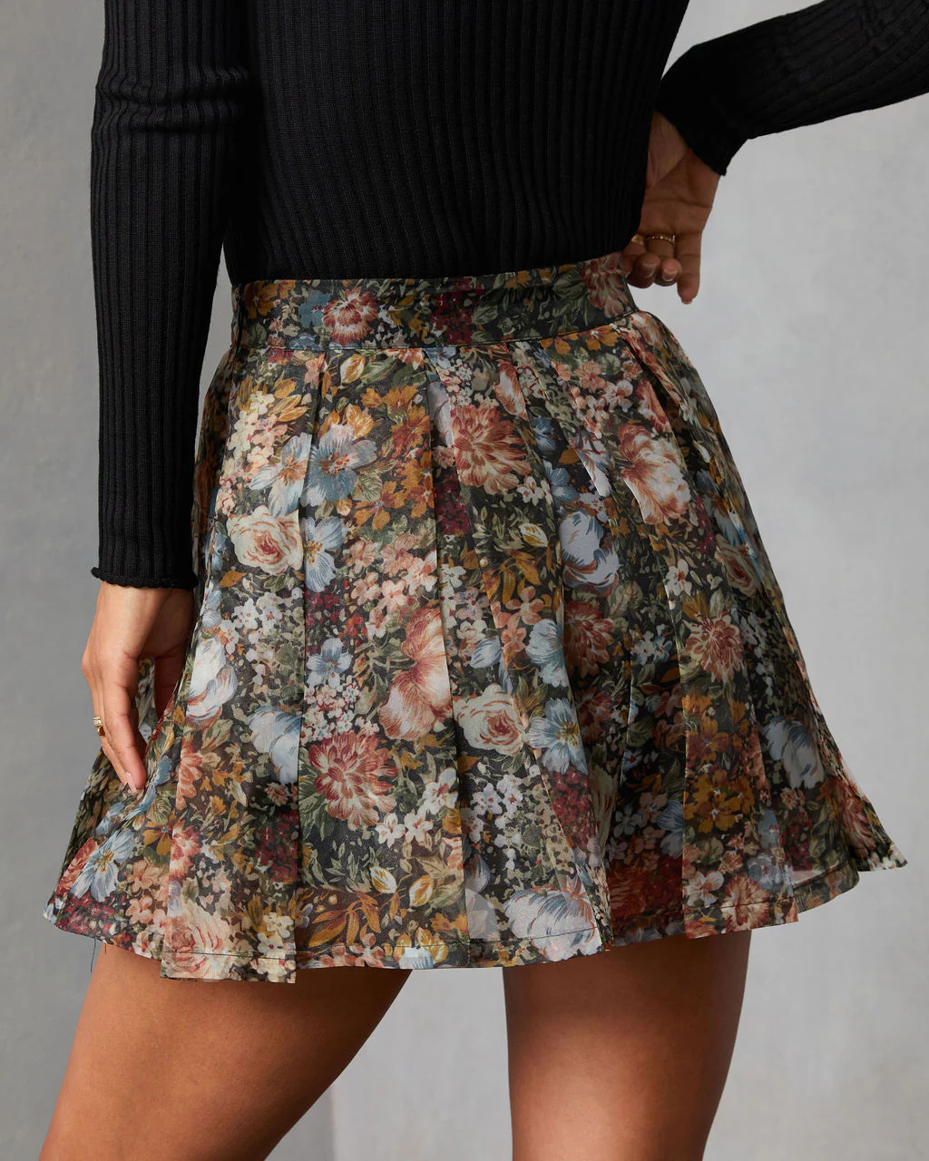 Meadow Moon Printed Organza Mini Skort - Image 4