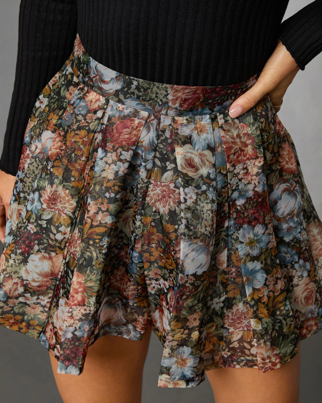 Meadow Moon Printed Organza Mini Skort - Image 6