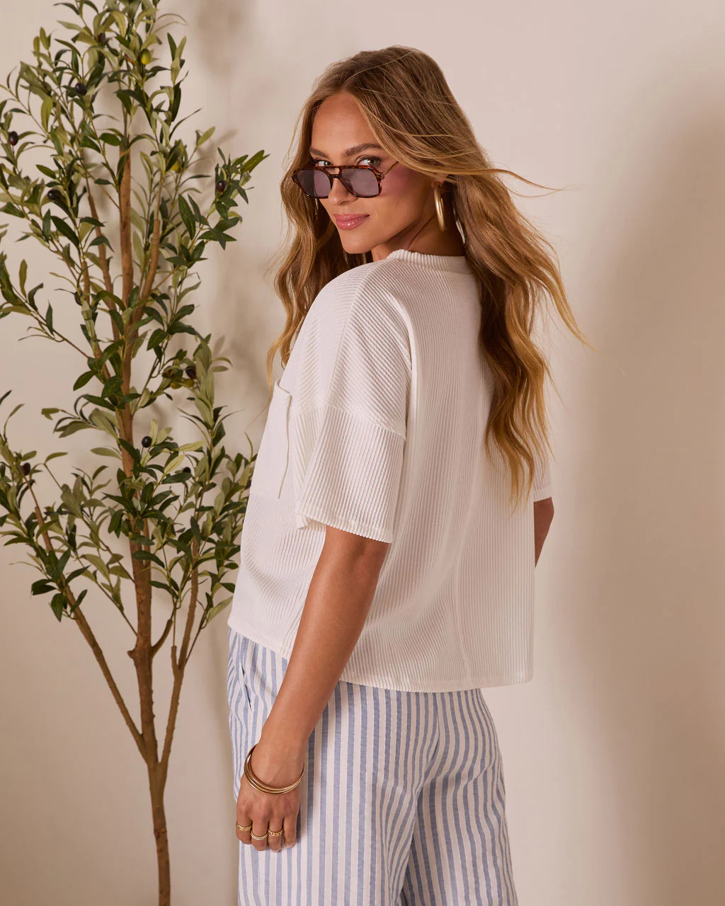 Megan Rib Knit Short Sleeve Top - Image 10