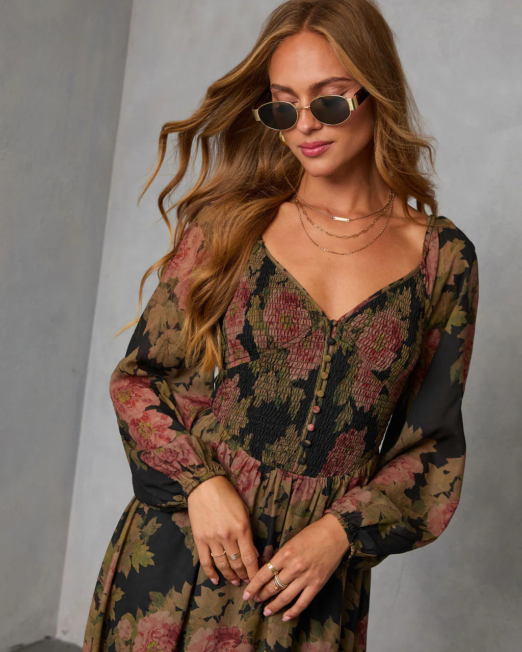 Mekia Printed Smocked Maxi Dress - Image 2