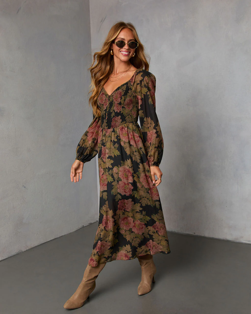 Mekia Printed Smocked Maxi Dress - Image 3