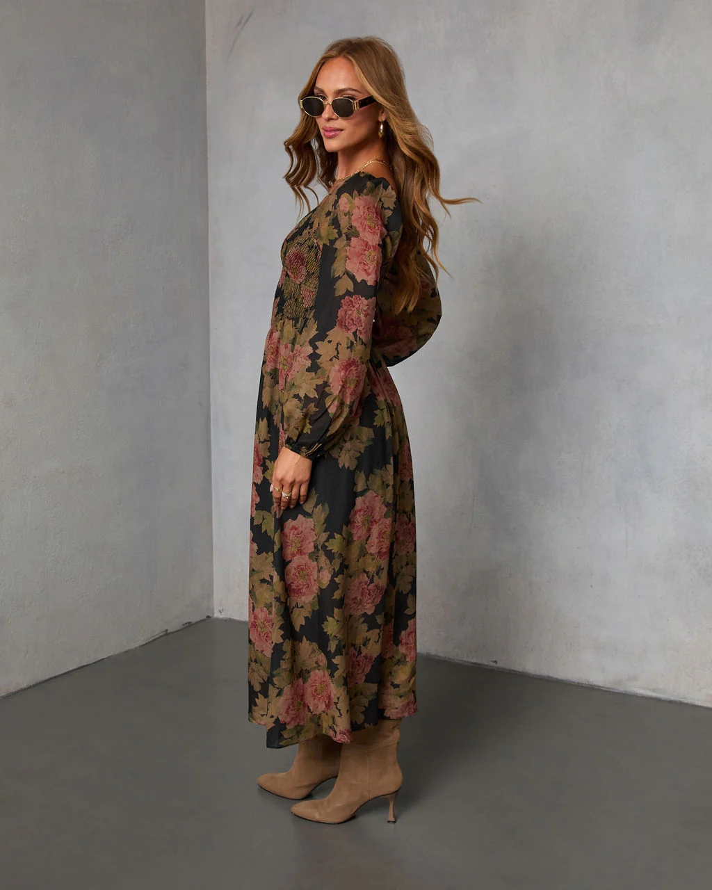 Mekia Printed Smocked Maxi Dress - Image 4