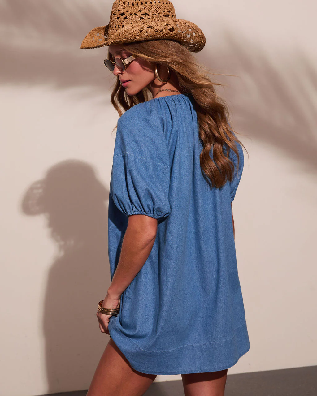 Mellanie Shift Chambray Mini Dress - Image 4