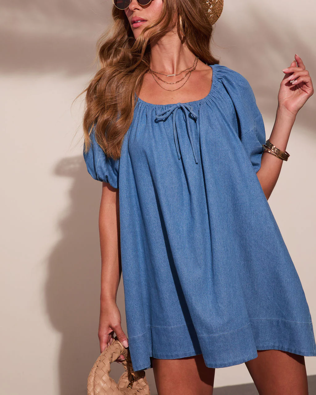 Mellanie Shift Chambray Mini Dress - Image 5