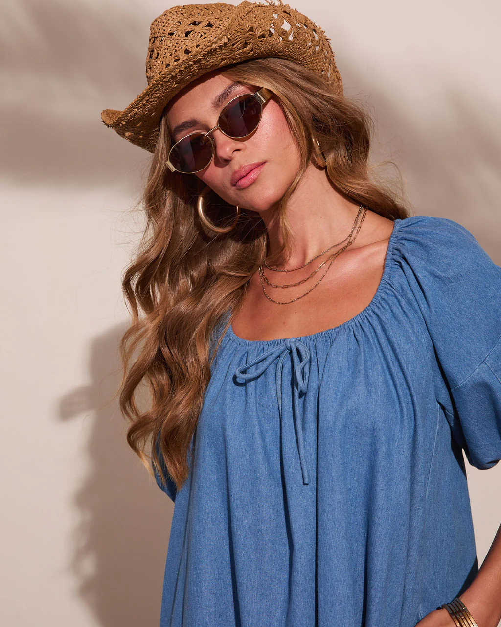 Mellanie Shift Chambray Mini Dress - Image 6