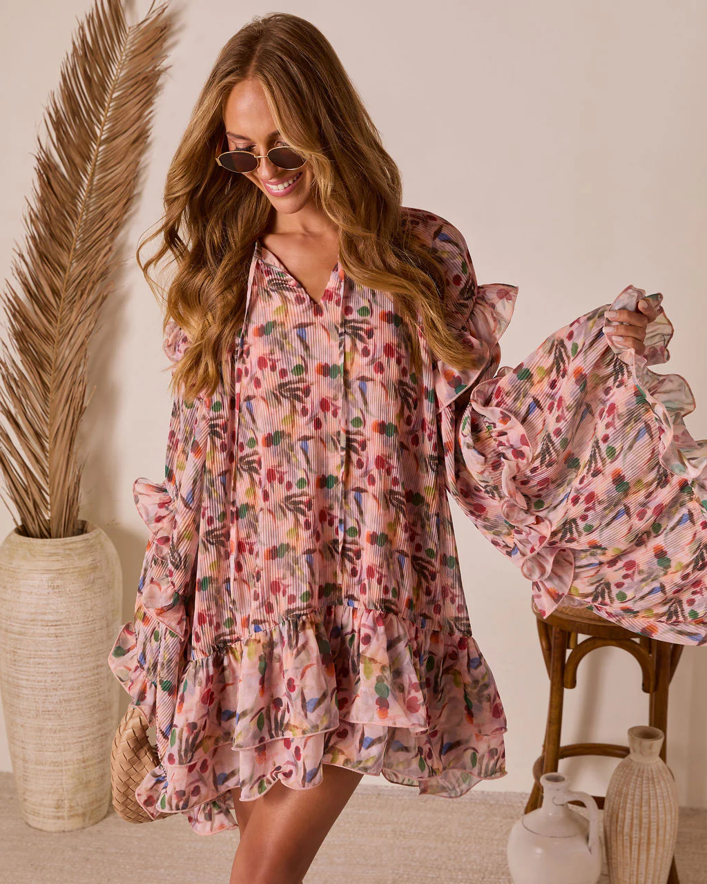 Melodic Ruffle Mini Dress - Image 3