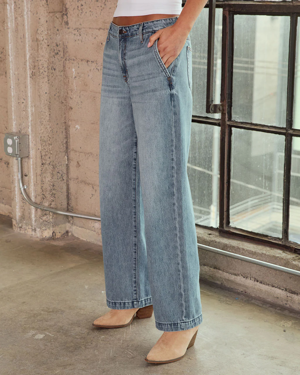 Melvine Rigid High Rise Wide Leg Jeans - Image 3