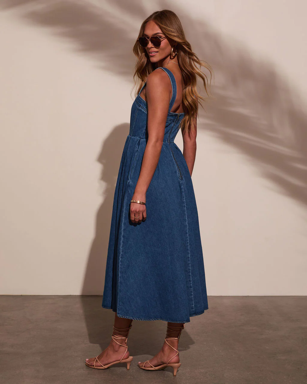 Meralda Corset Denim Midi Dress - Image 4