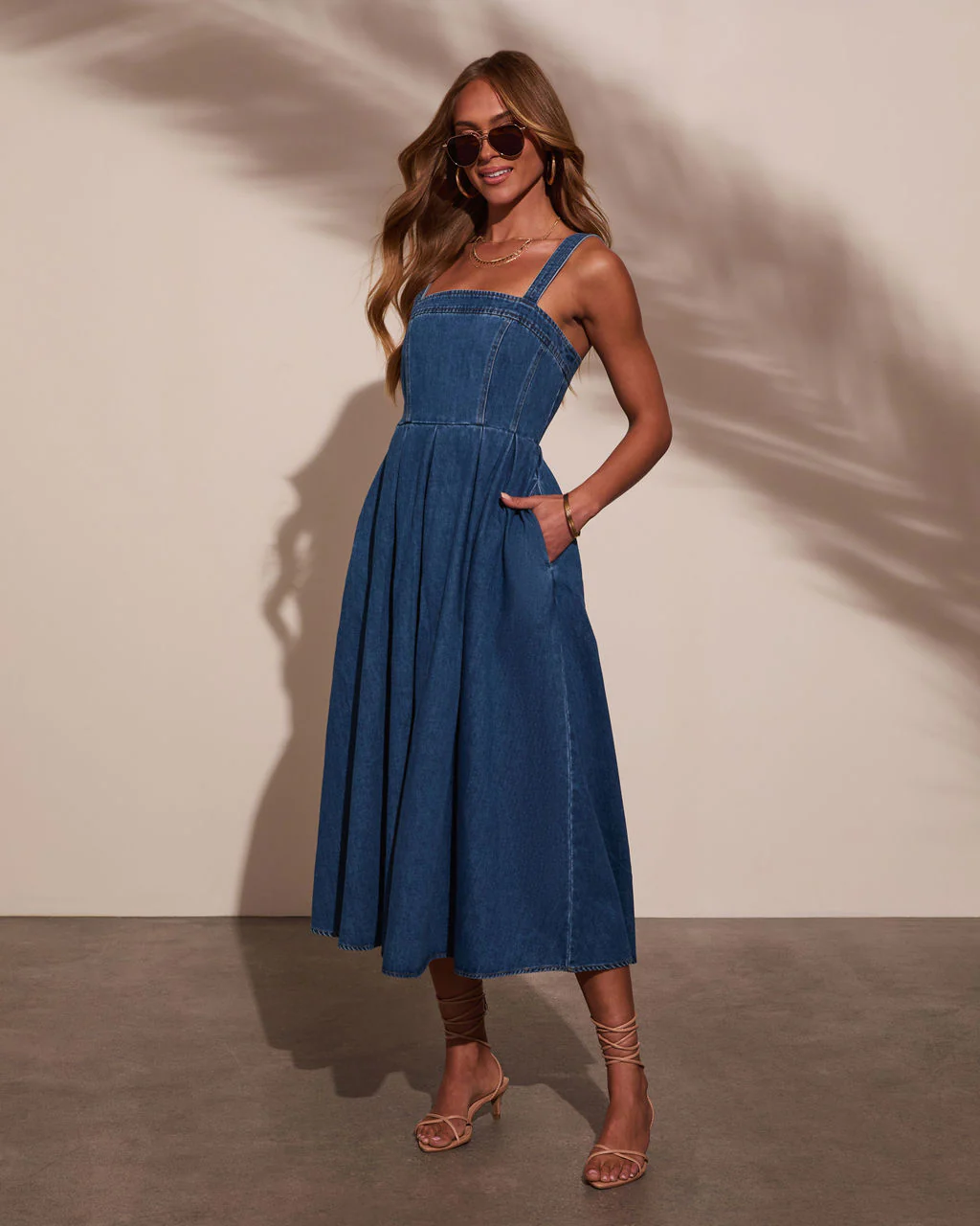 Meralda Corset Denim Midi Dress - Image 6