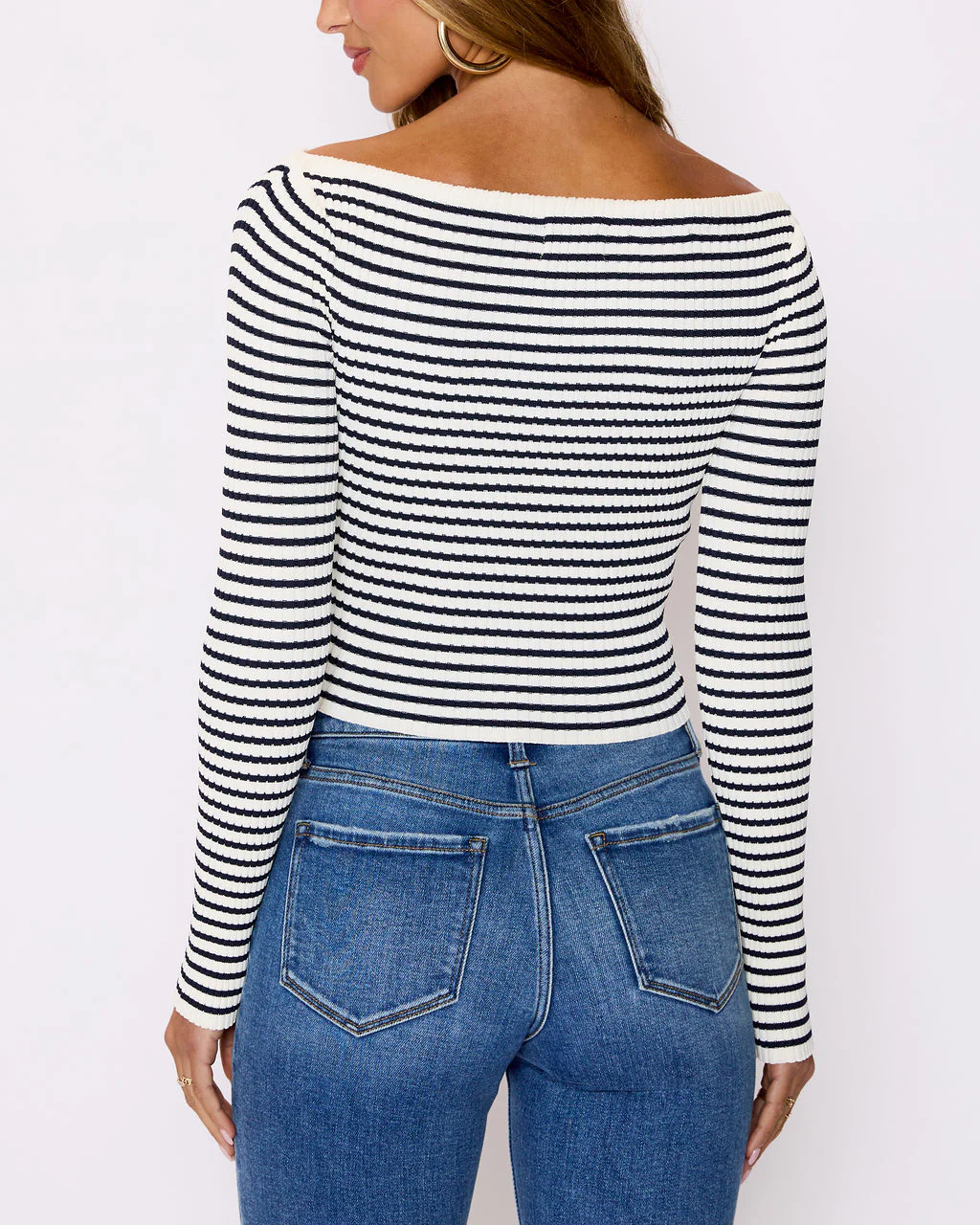 Merci Striped Off The Shoulder Top - Image 4