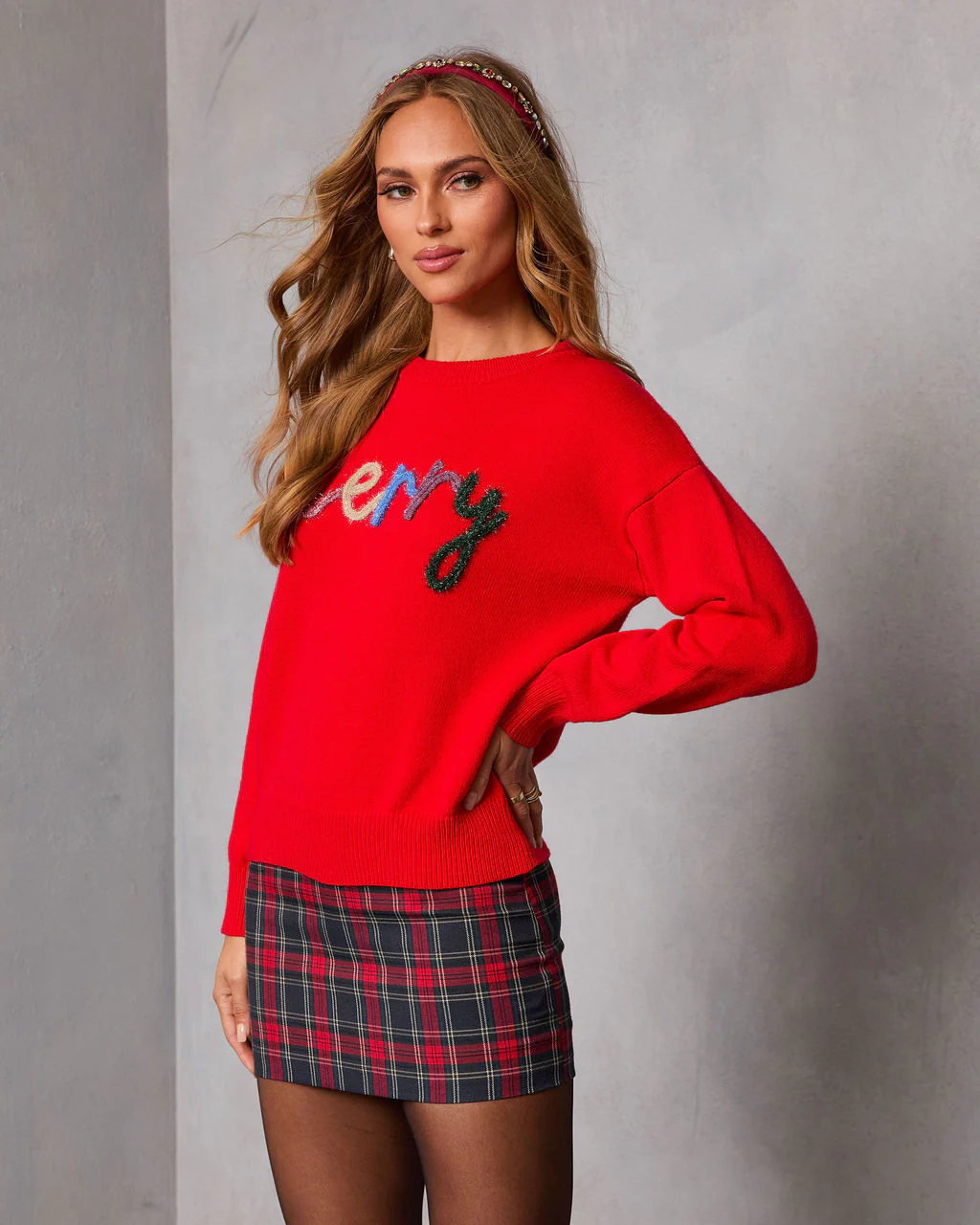 Merry Wishes Knit Graphic Sweater - Image 3