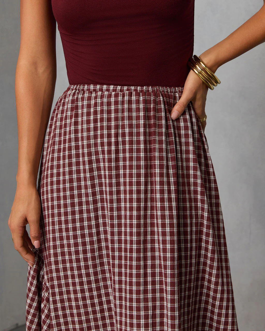 Metina Gingham Midi Skirt - Image 6