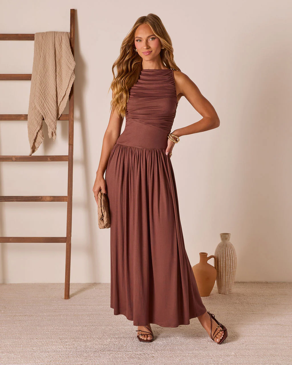Mette Ruched Maxi Dress - Image 5