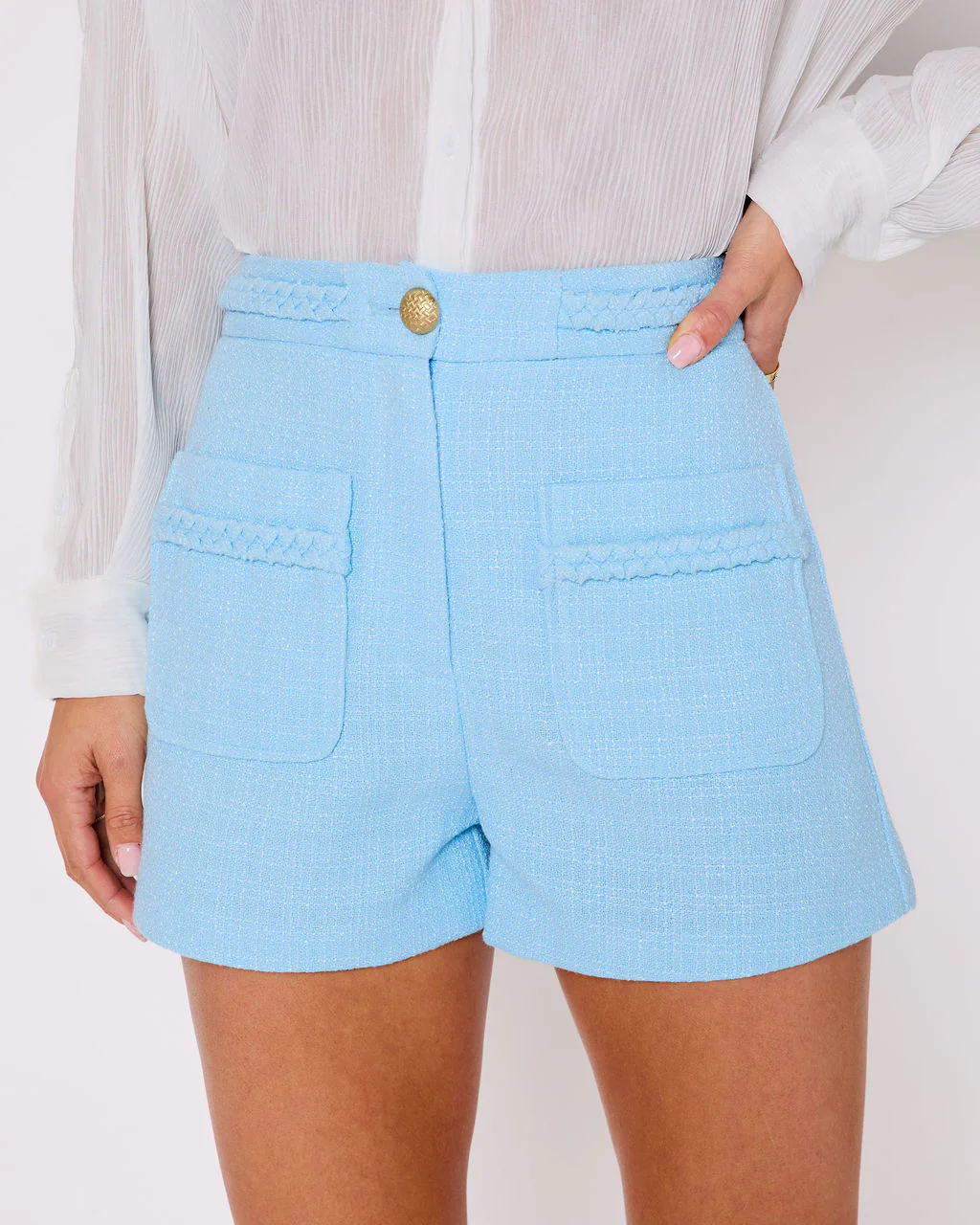 Mickie Braided Trim High Rise Shorts - Image 7
