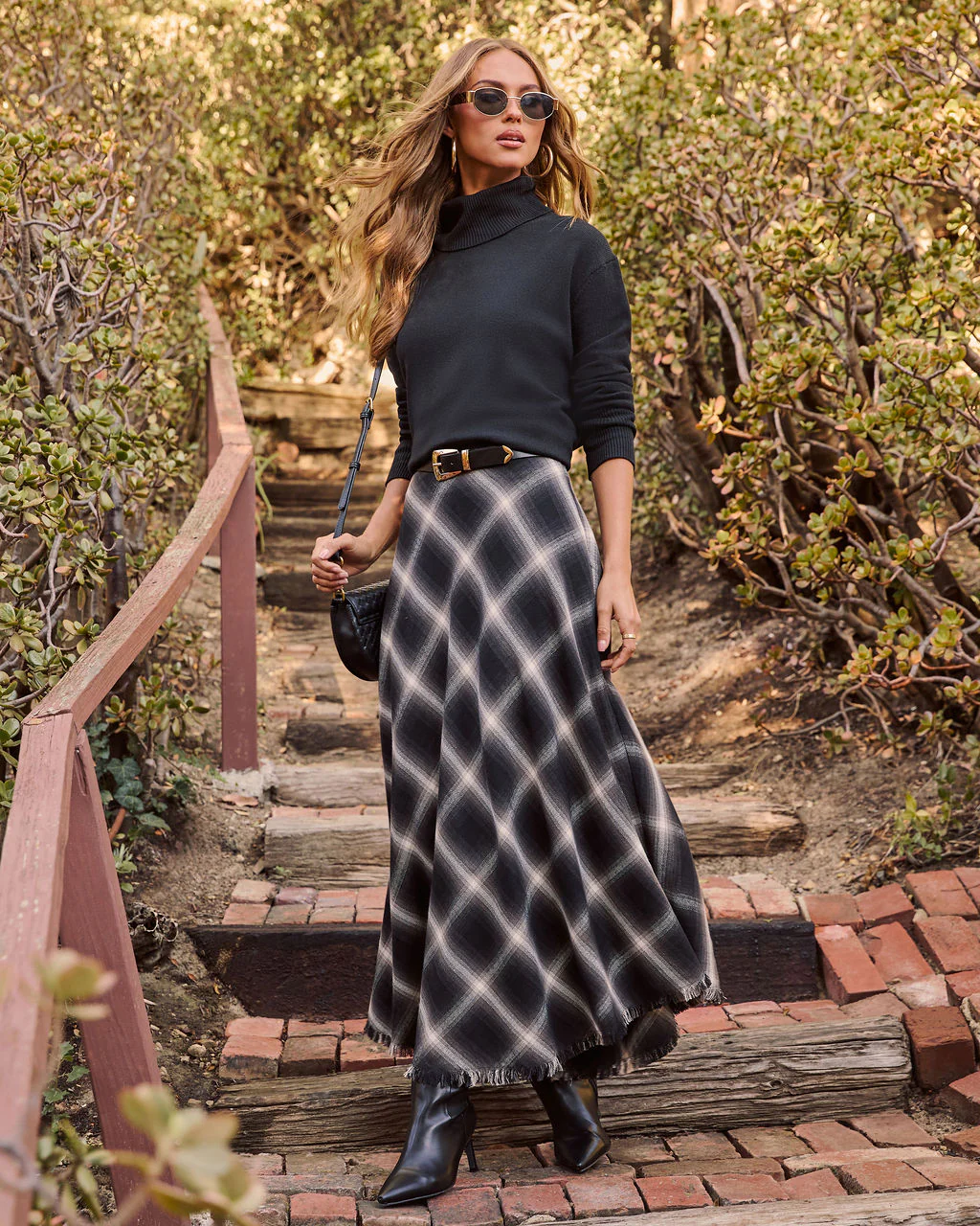 Woodland Plaid Midi Skirt - Image 3