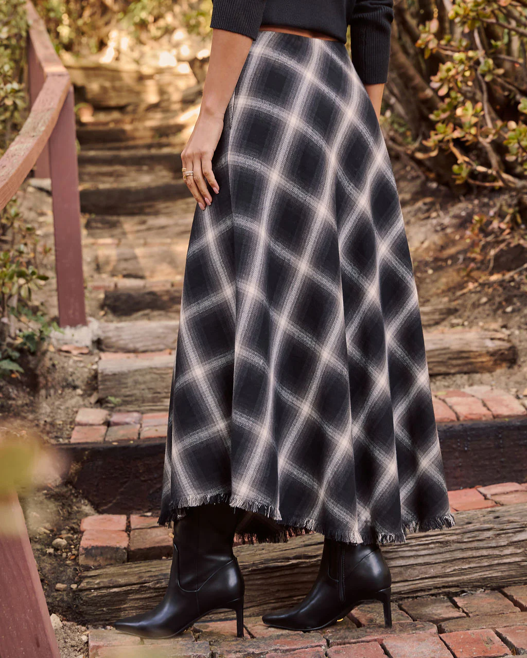 Woodland Plaid Midi Skirt - Image 4