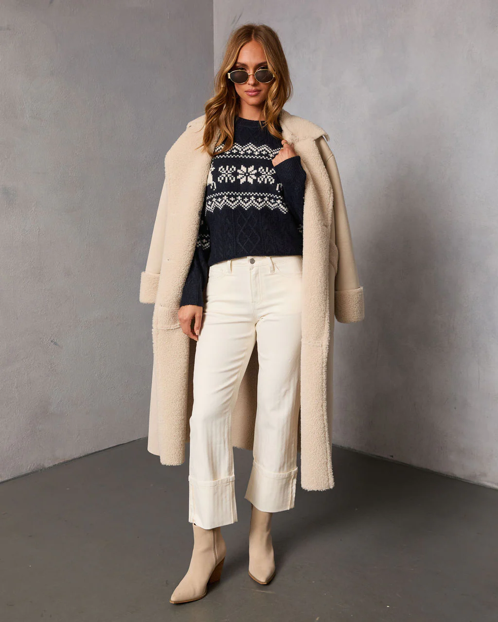 Midnight Ice Fair Isle Reindeer Sweater - Image 2