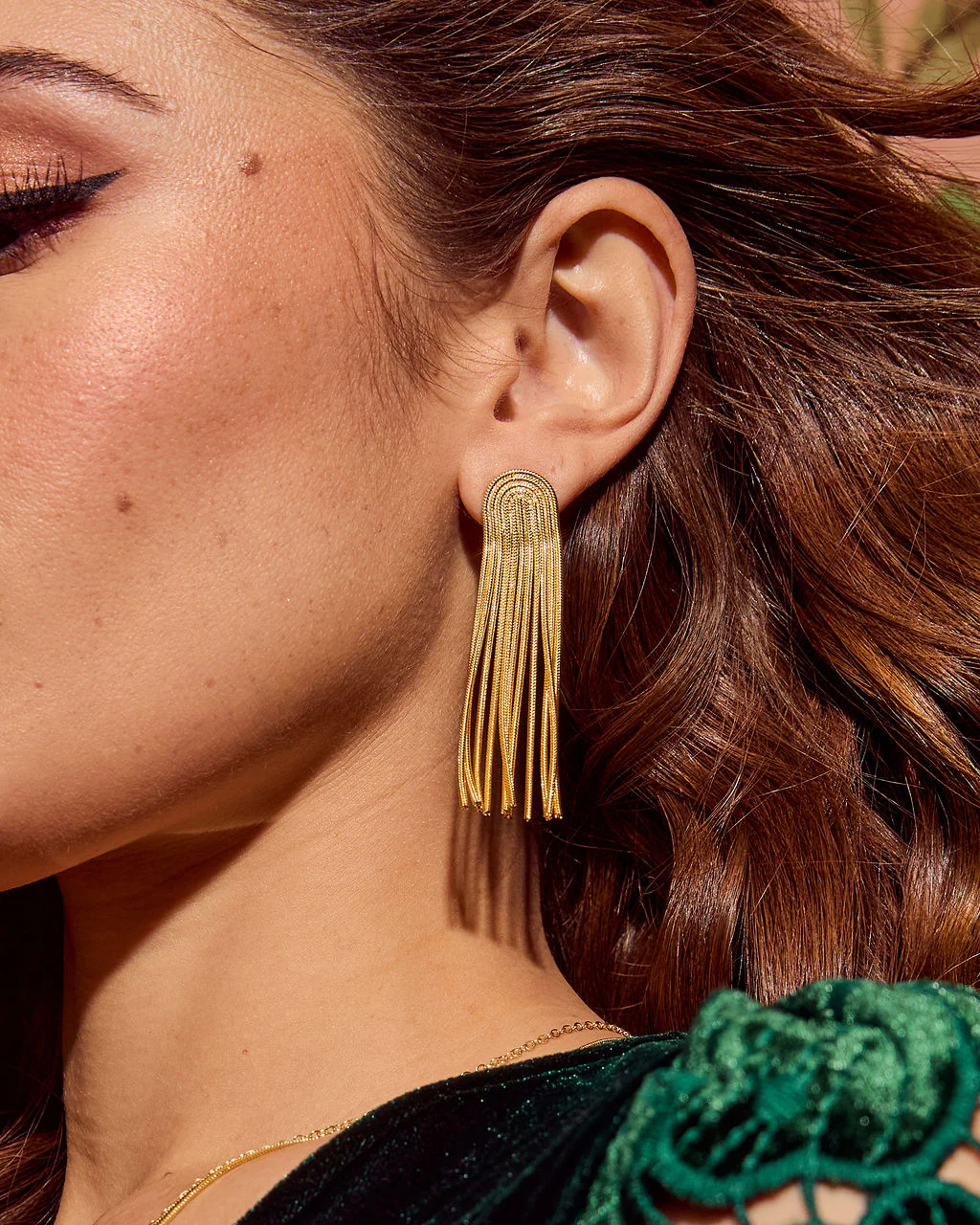 Midnight Whisper Chain Chandelier Earrings - Image 2