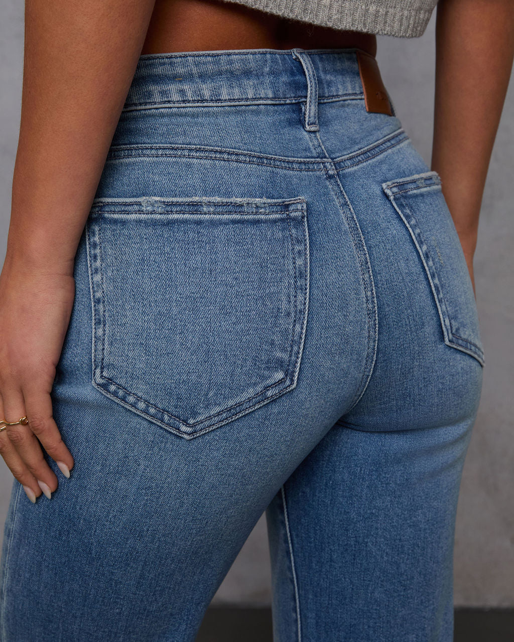 Mikal Super Stretch Frayed High Rise Cropped Jeans - Image 6