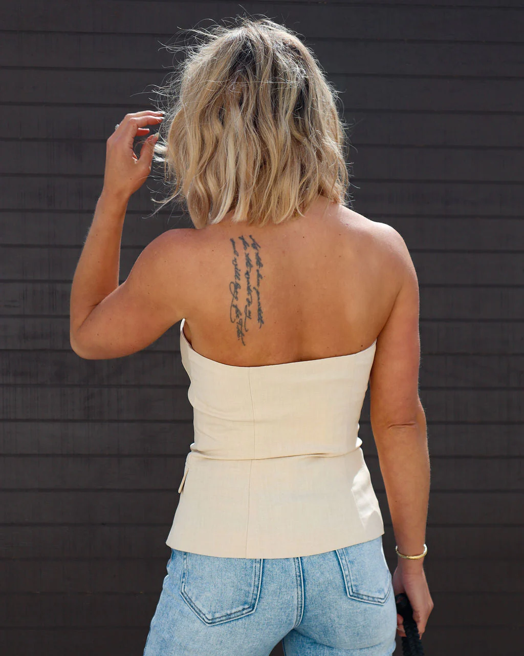 Miller Strapless Button Down Top - Image 3