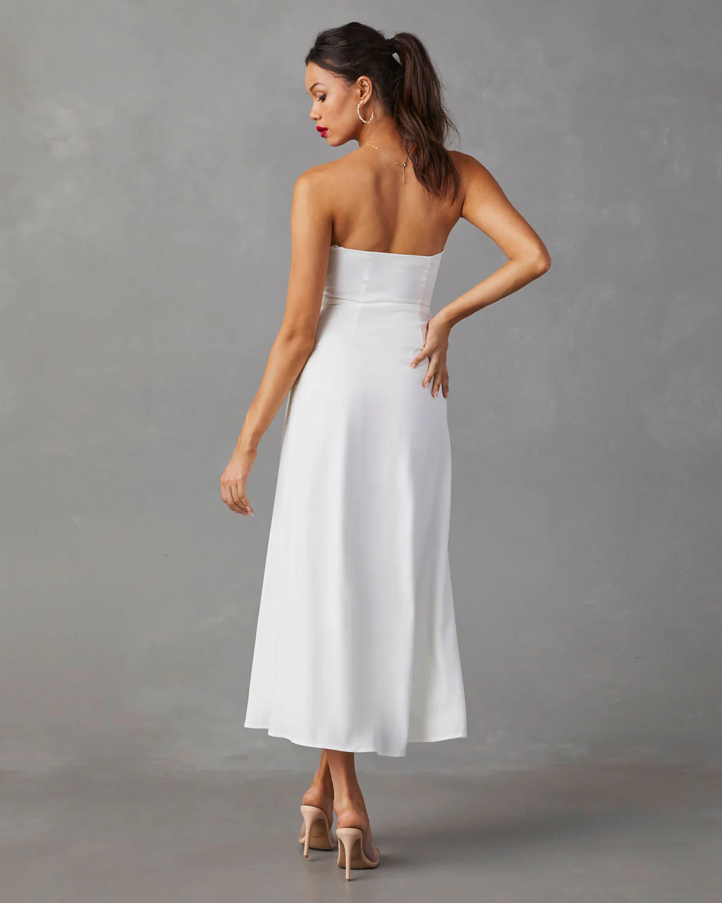 Milos Strapless Midi Dress - Image 2