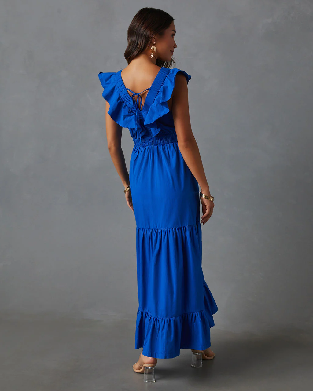 Minerva Tiered Ruffle V-Neck Maxi Dress - Image 4