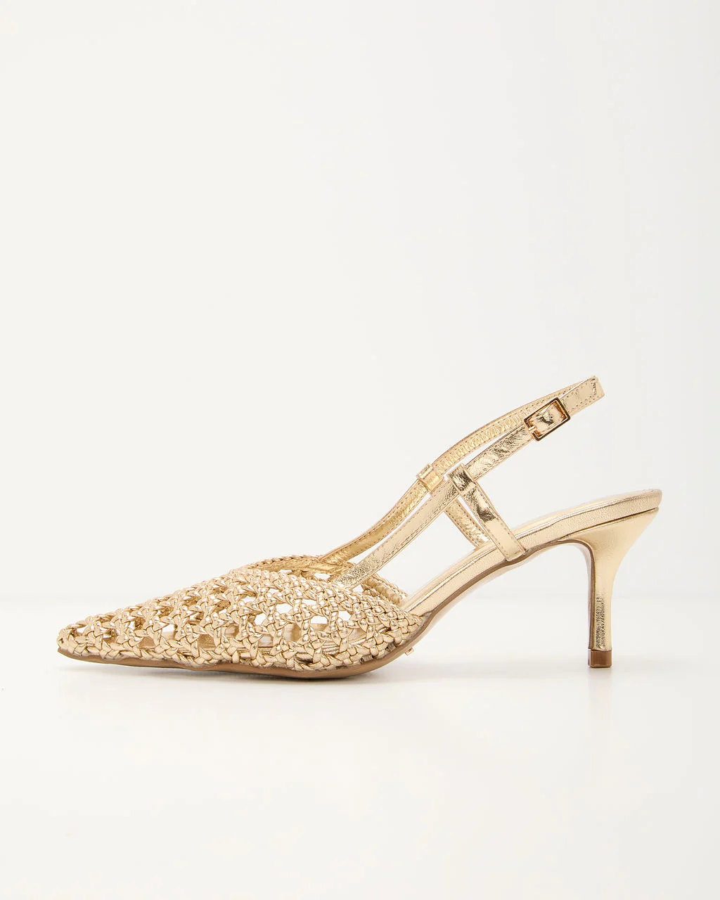 Mira Woven Pointed Toe Slingback Pumps - Image 14
