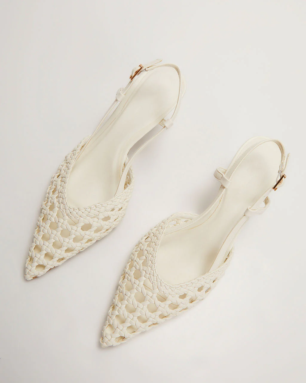 Mira Woven Pointed Toe Slingback Pumps - Image 2