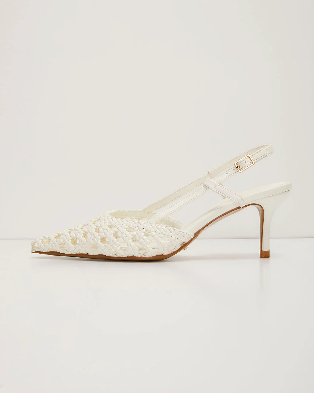 Mira Woven Pointed Toe Slingback Pumps - Image 3