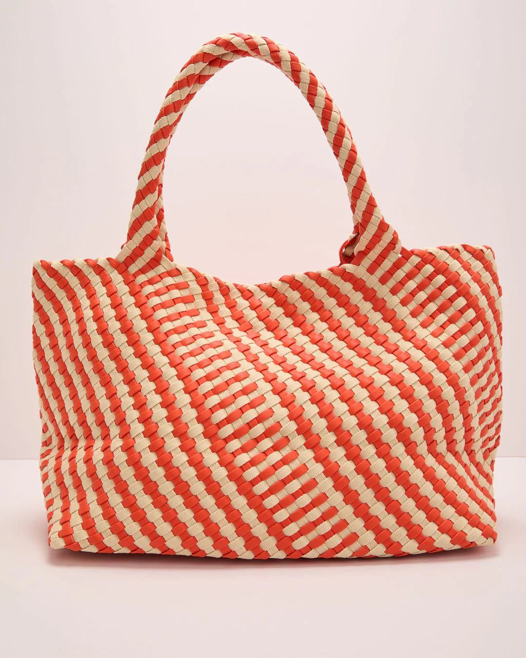 Mirasol Striped Woven Vegan Leather Tote Bag - Image 6