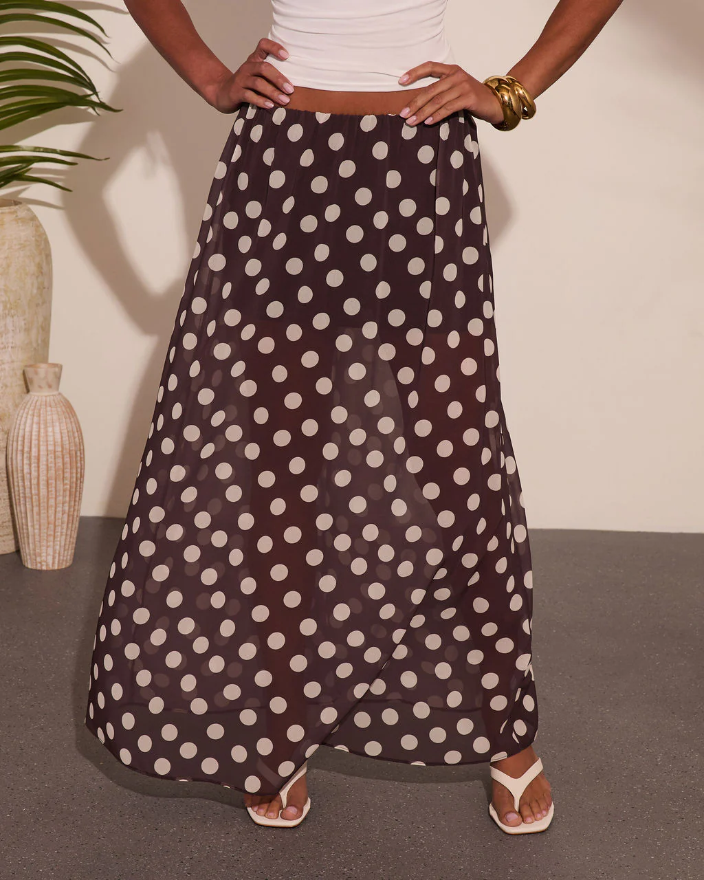 Miska Polka Dot Maxi Skirt - Image 5