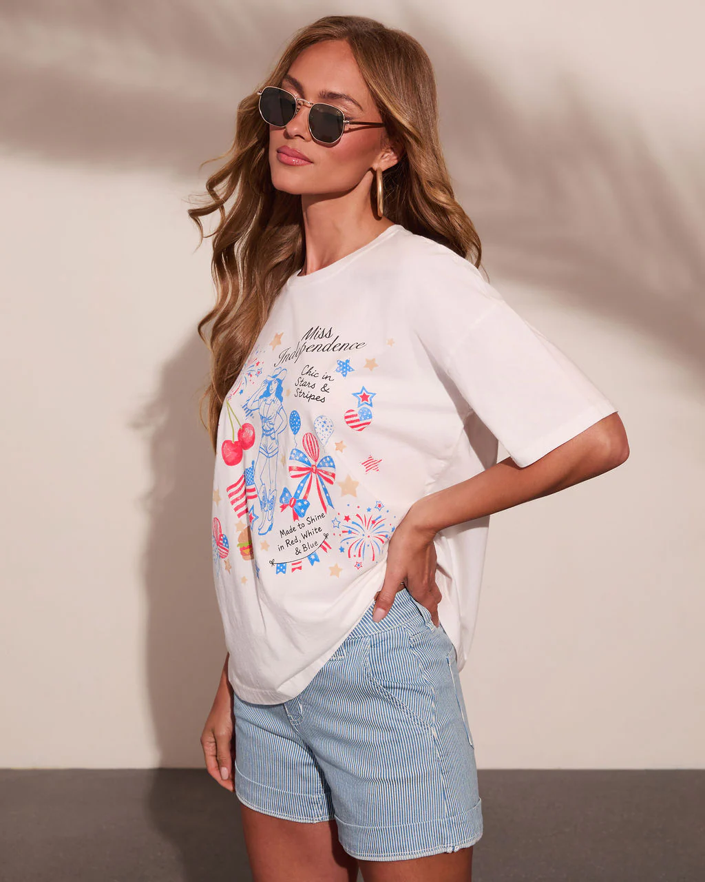Miss Independence Graphic Cotton Short Sleeve Tee - Image 3