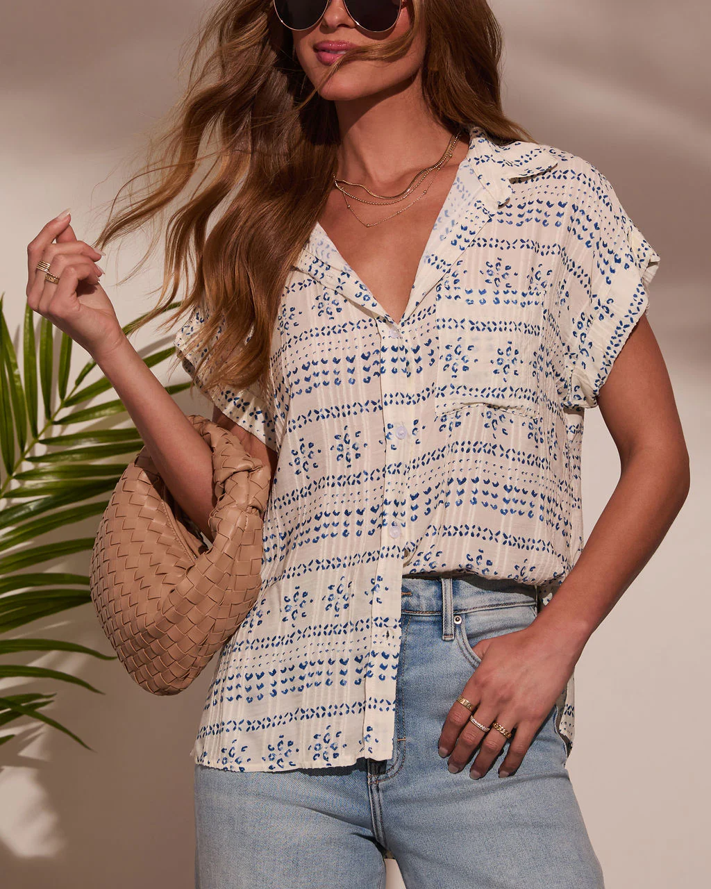 Mistie Abstract Button Down Top - Image 7
