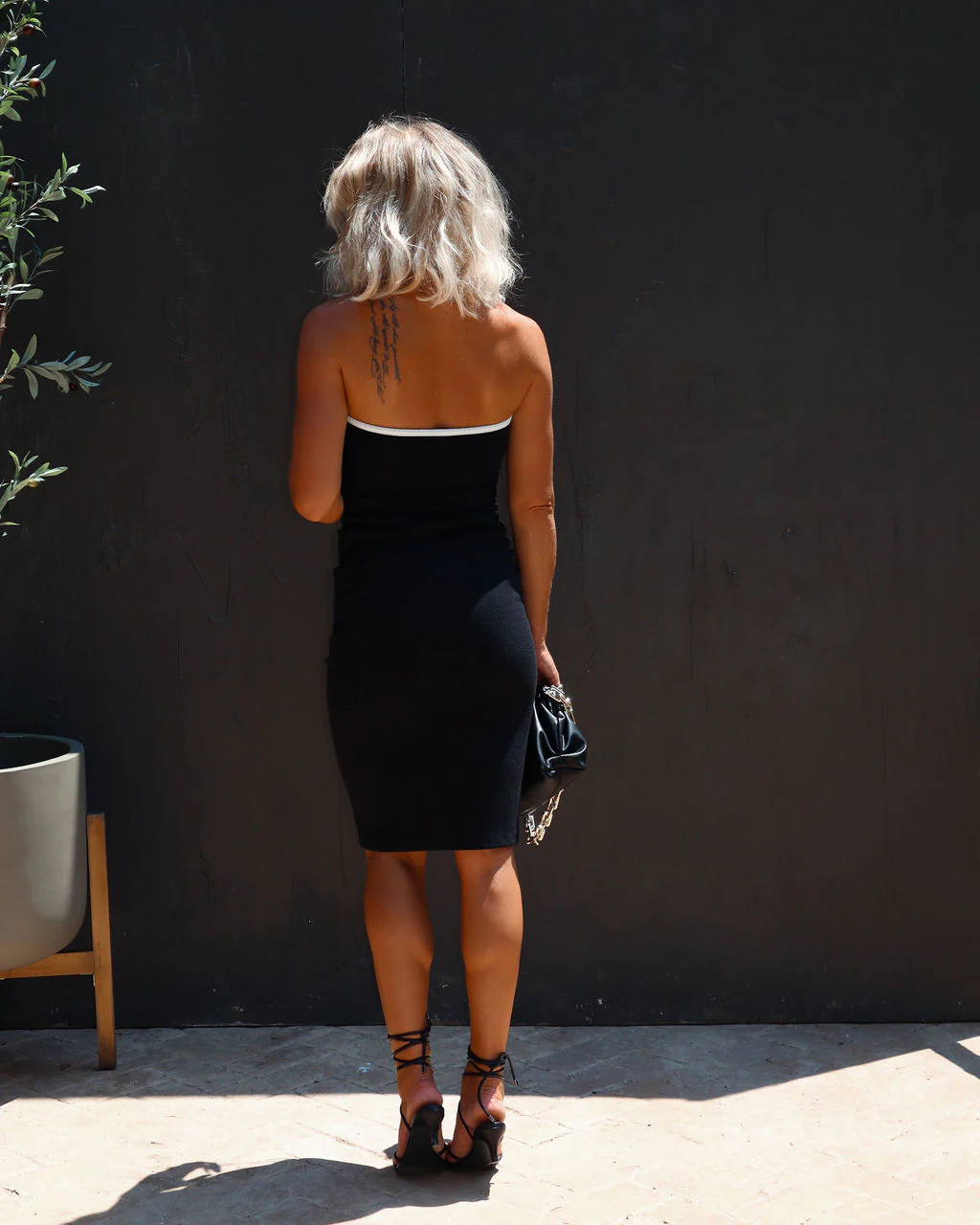 Modern Day Jackie Ribbed Cutout Strapless Midi Dress - Image 8