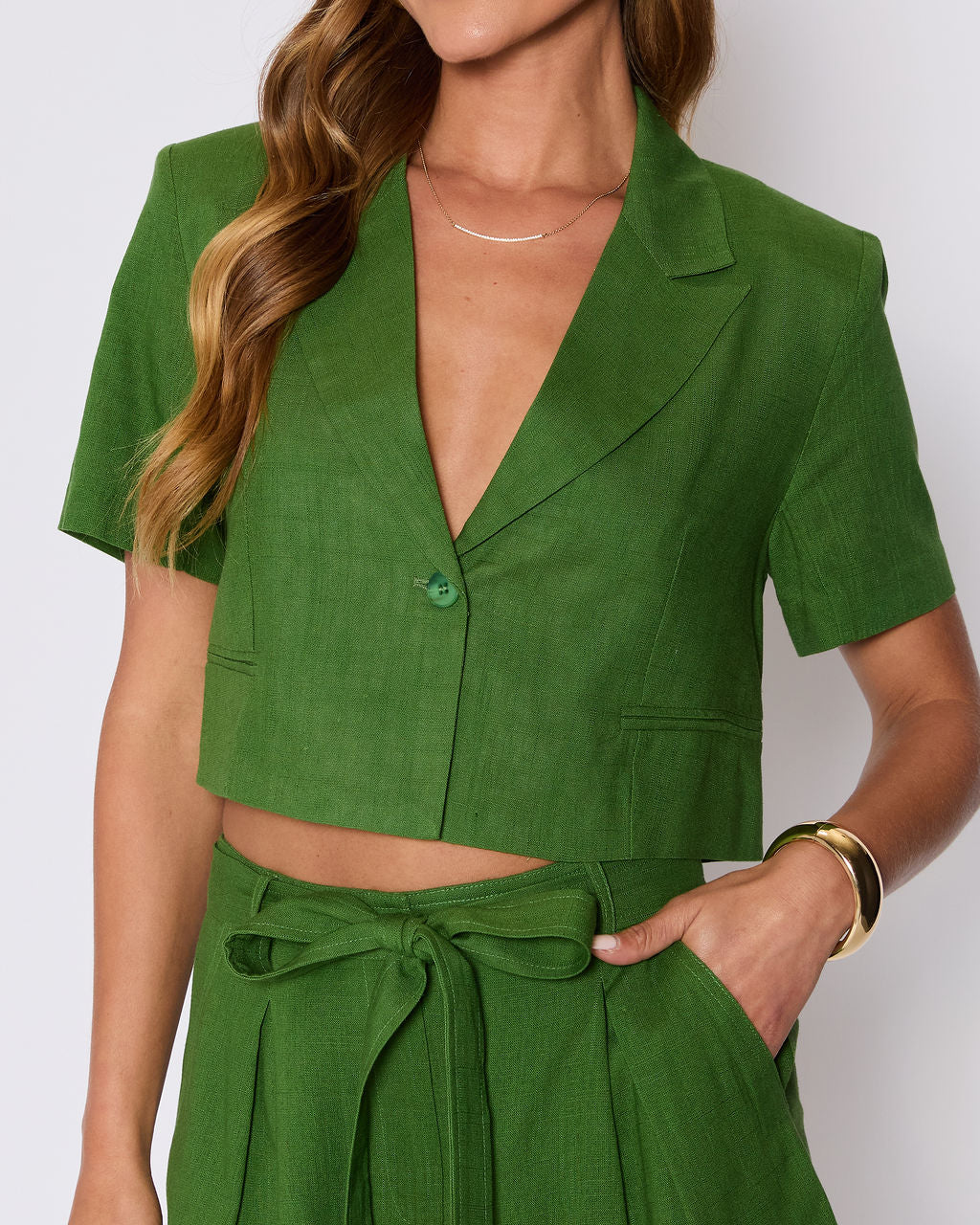 Modern Muse Cropped Short Sleeve Blazer - Image 12