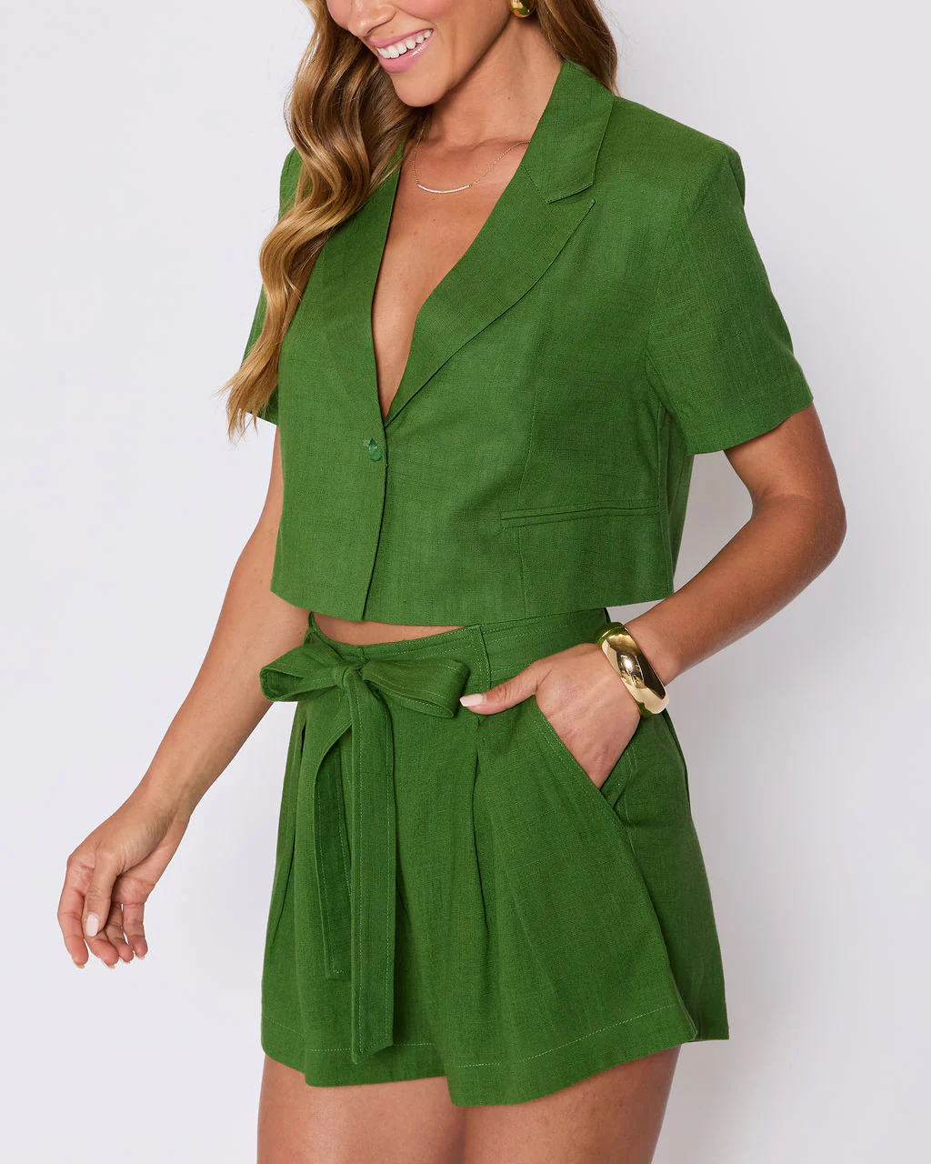 Modern Muse Cropped Short Sleeve Blazer - Image 9