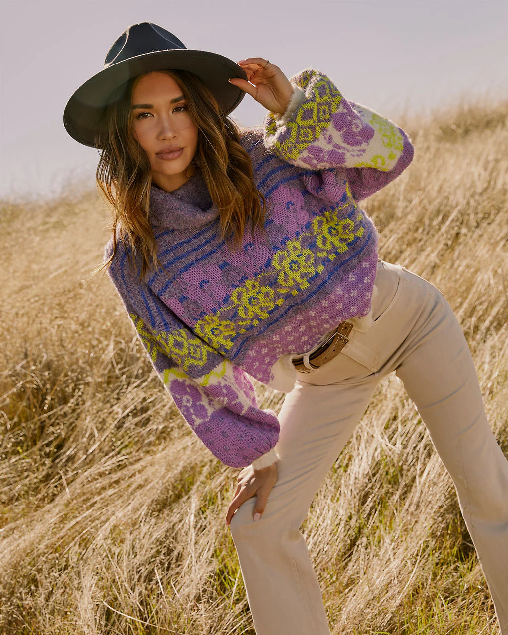 Monet Knit Printed Turtleneck Pullover Sweater - Image 12