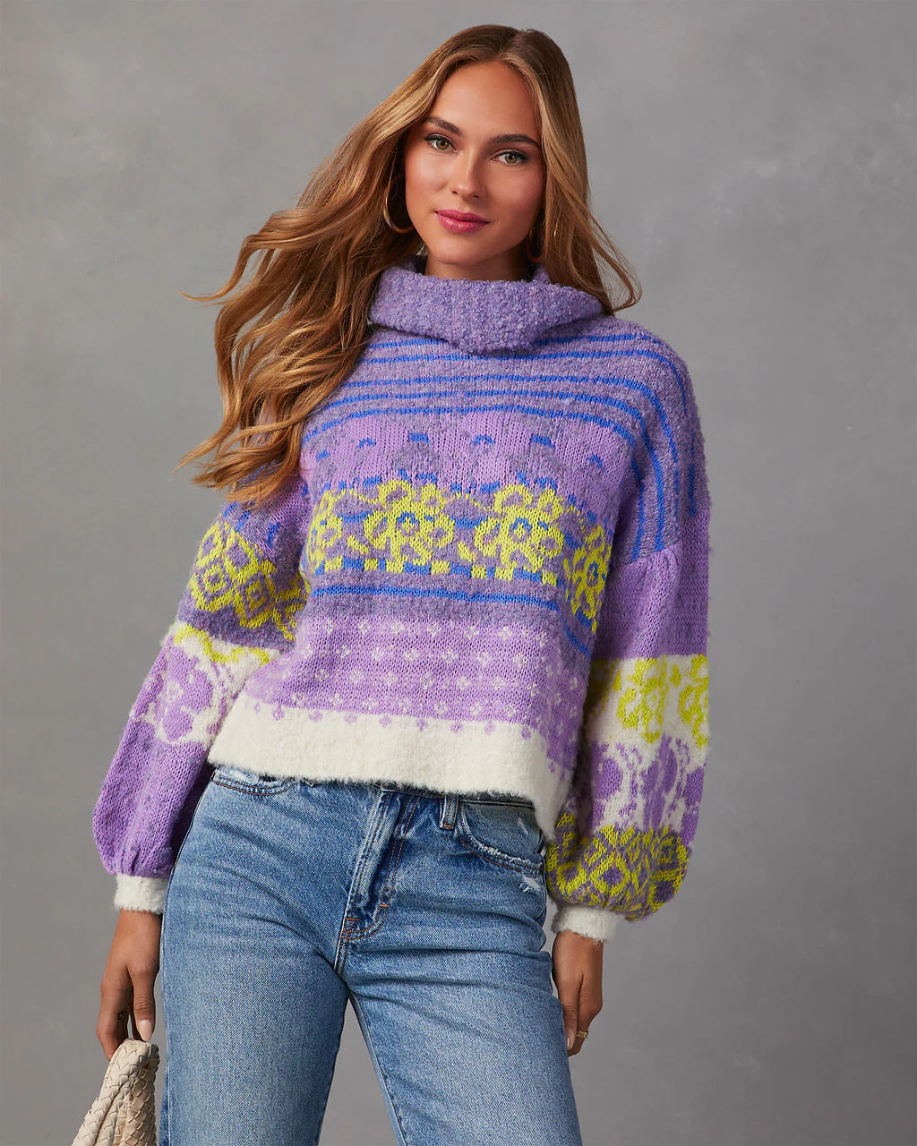 Monet Knit Printed Turtleneck Pullover Sweater - Image 17