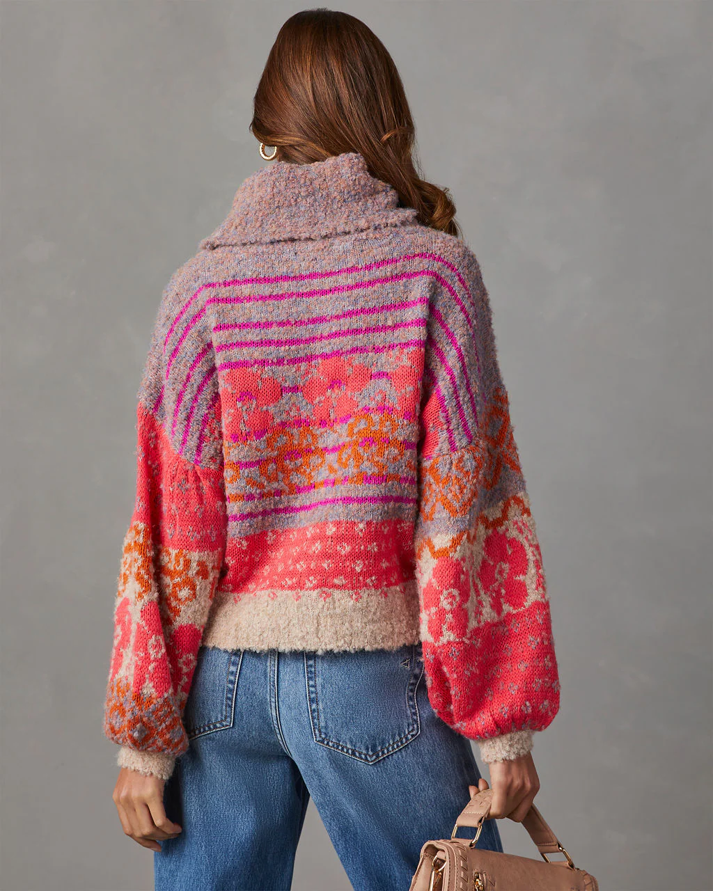 Monet Knit Printed Turtleneck Pullover Sweater - Image 22