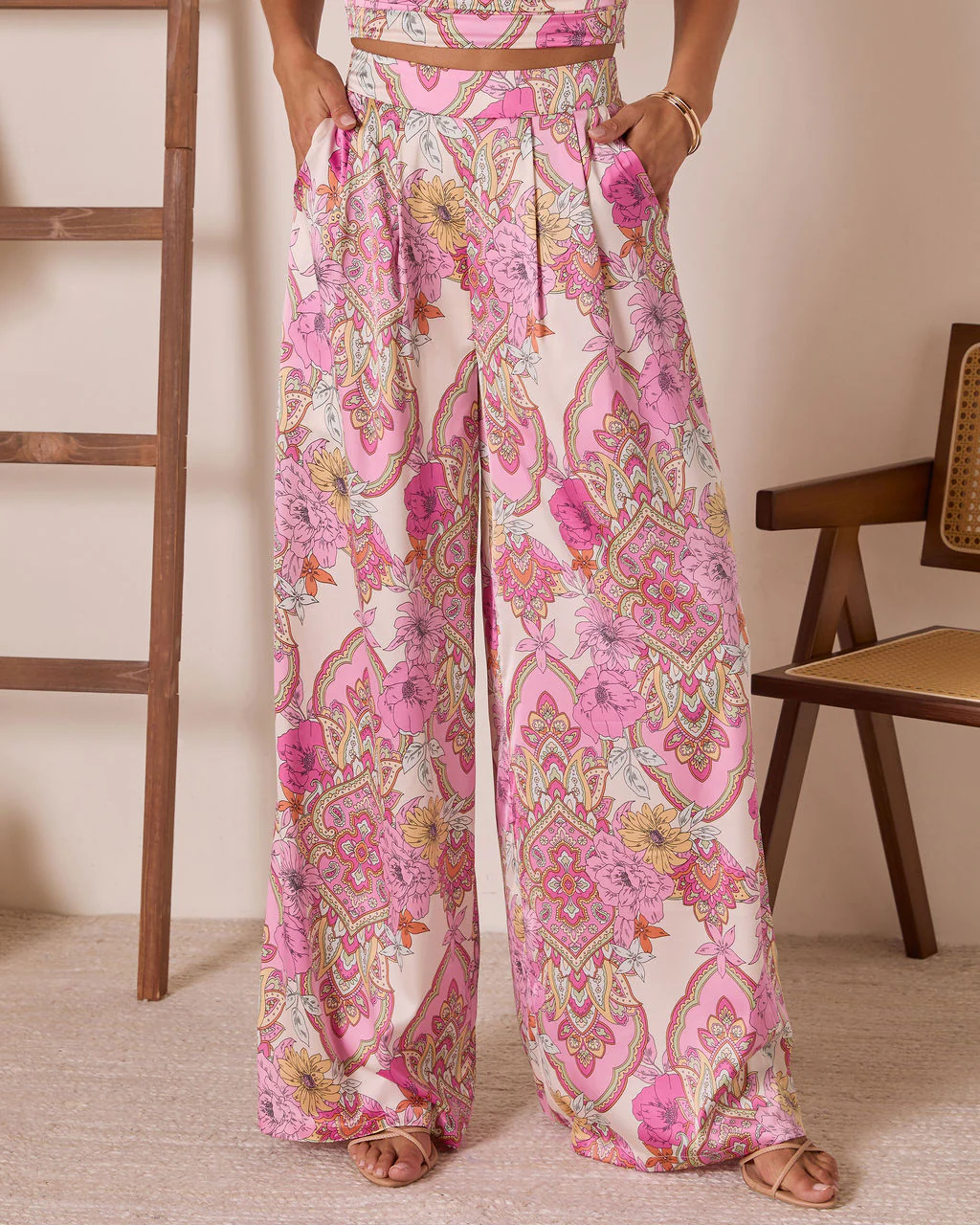 Monie Floral Wide Leg Pants - Image 2
