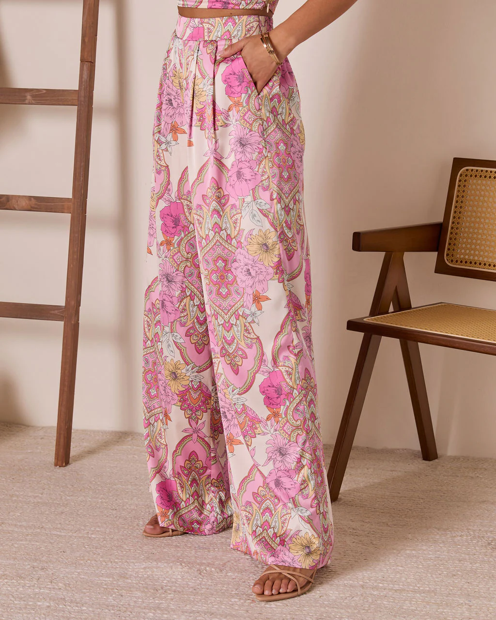 Monie Floral Wide Leg Pants - Image 3