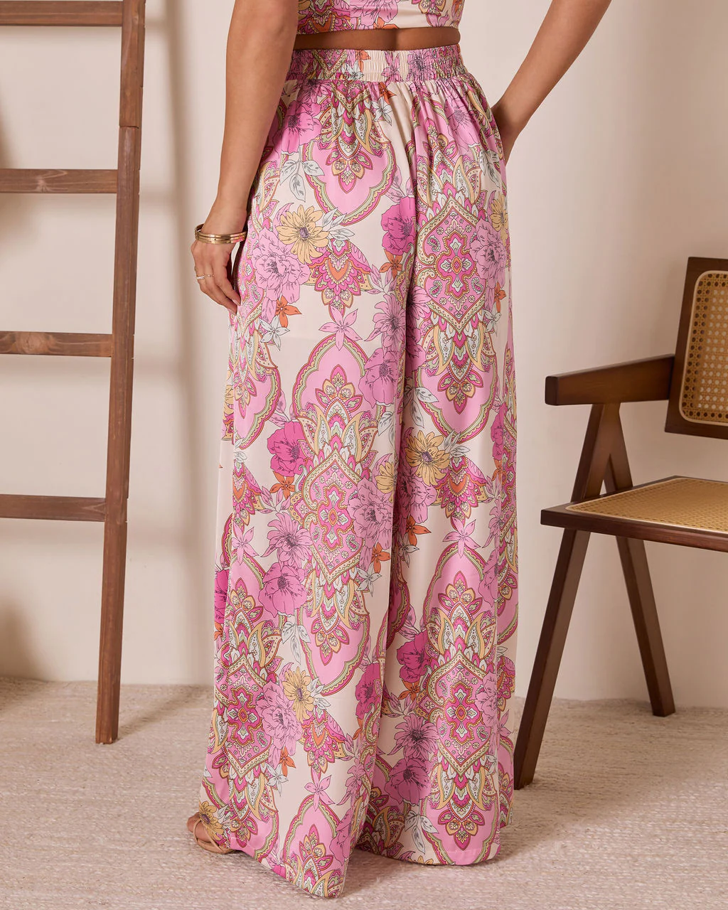 Monie Floral Wide Leg Pants - Image 4